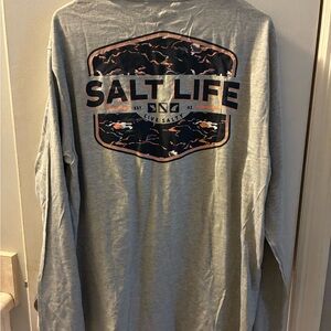 Salt Life Camouflage Logo Gray Long Sleeve Shirt